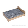 Plush mat wooden pet bed for cat dog